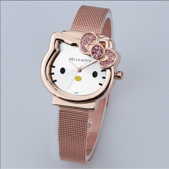Rose Gold Rhinestone Hello Kitty Watch - Picture 6 of 8